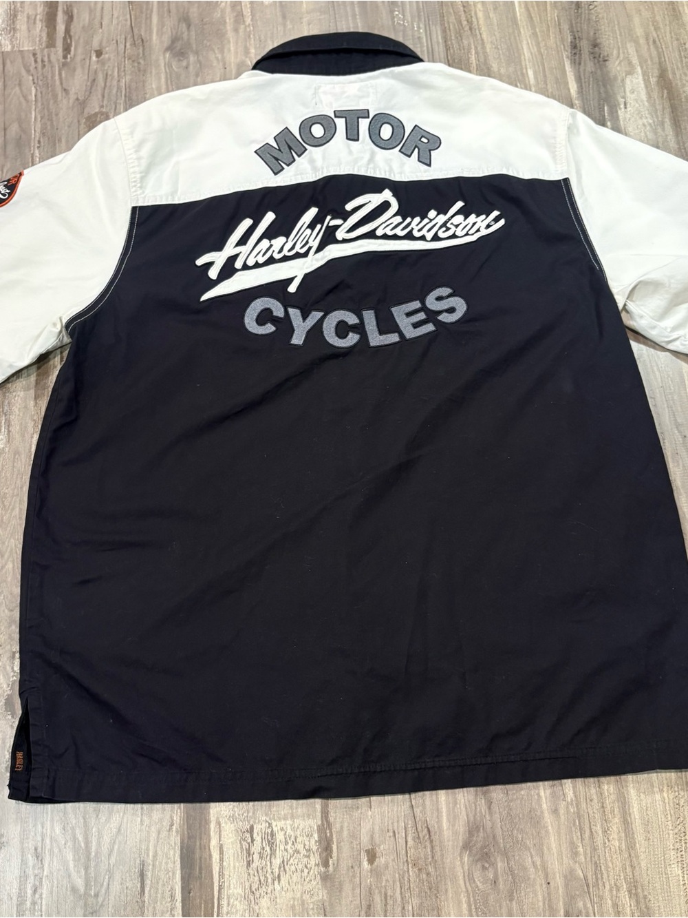 Harley-Davidson Men’s Black/ White 1903 Motorcycles Embroidered/ Patches SZ L - Picture 5 of 10